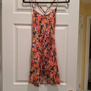 **2 for $10 Summer Dresses** Cross Back Orange Floral Summer Dress